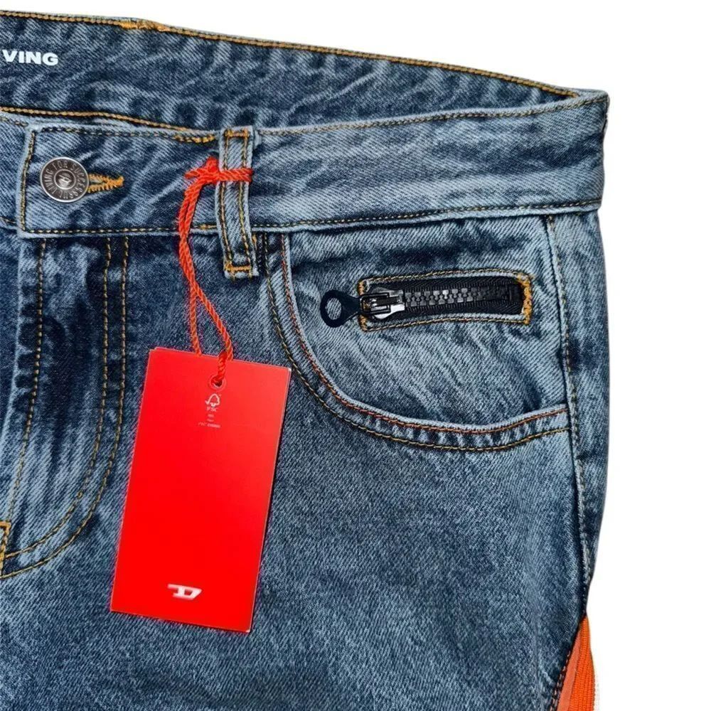 Diesel NWT D-VISION EMAT Straight Leg Denim Jeans Size 28 - Picture 7 of 11